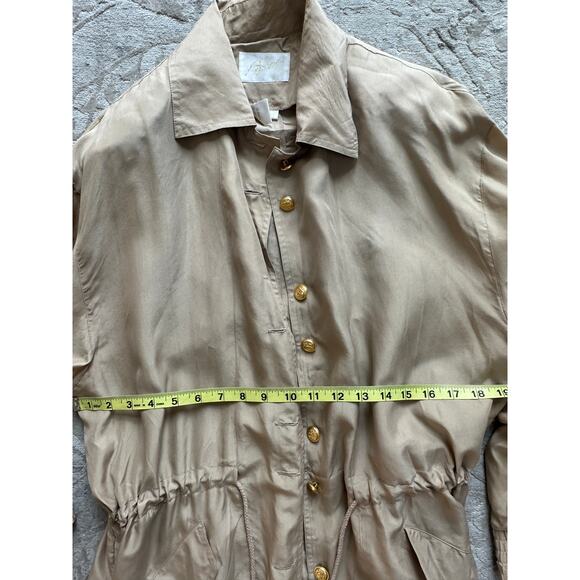 Vintage 80s/90s Apart 100% Silk 2 Piece Set Jacket & Pants Women’s Medium Beige - Picture 10 of 16